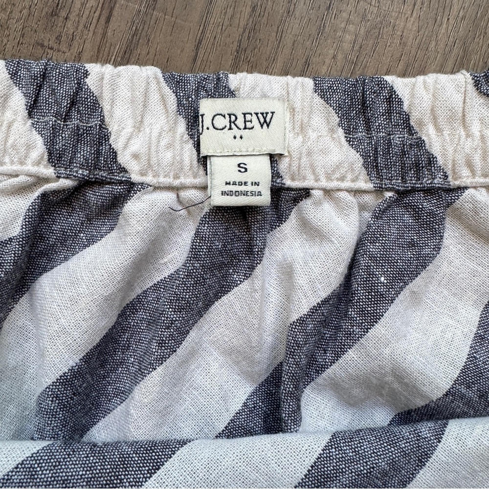 J. Crew Linen Striped Gray & Cream Midi Skirt - Size Small - Picture 5 of 9